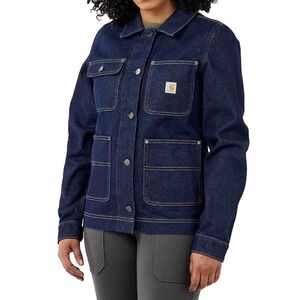NWT | Carhartt Women's Rugged Flex® Relaxed Fit Denim Jacket | Size Small | Blue